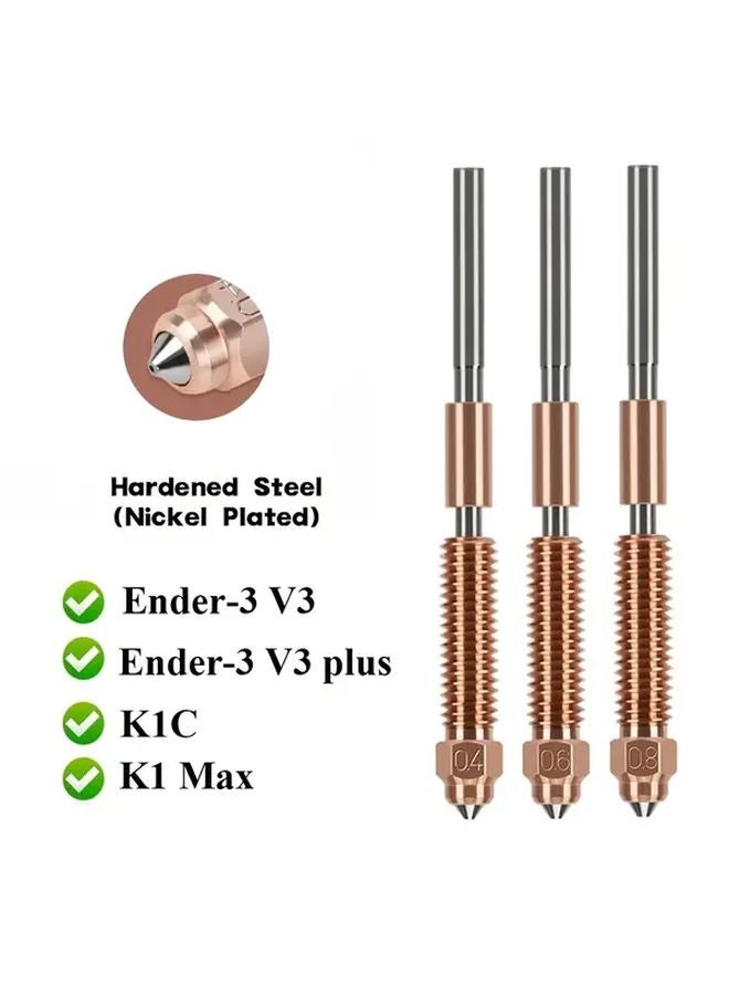 مجموعة فوهات التبديل السريع من الفولاذ المقوى 1.0 مم باللون الأسود لطابعات K1C Ender 3 V3 Ender V3 Plus ثلاثية الأبعاد - Image 1